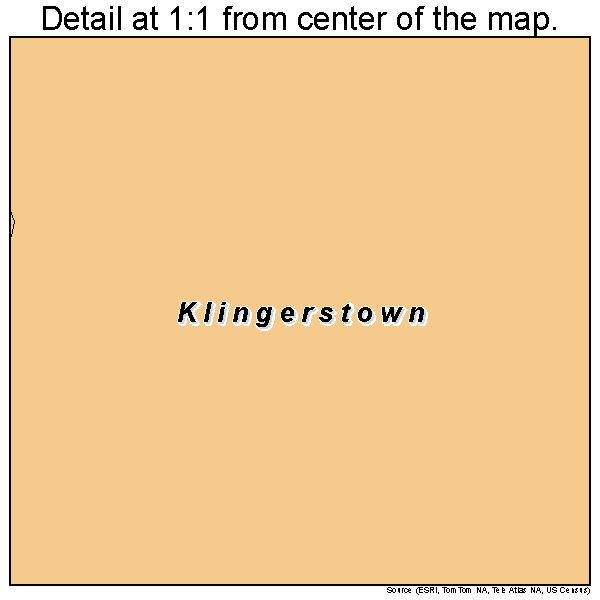 Klingerstown, Pennsylvania road map detail