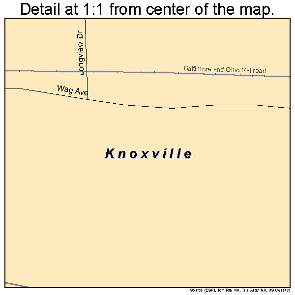 Knoxville, Pennsylvania road map detail