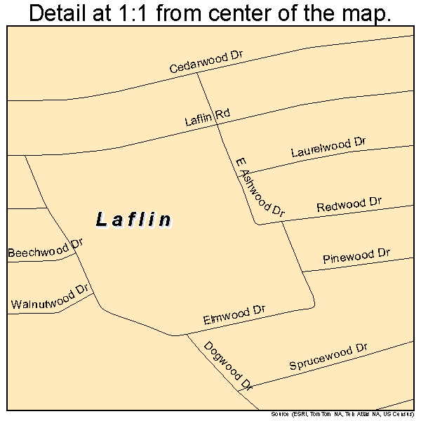 Laflin, Pennsylvania road map detail