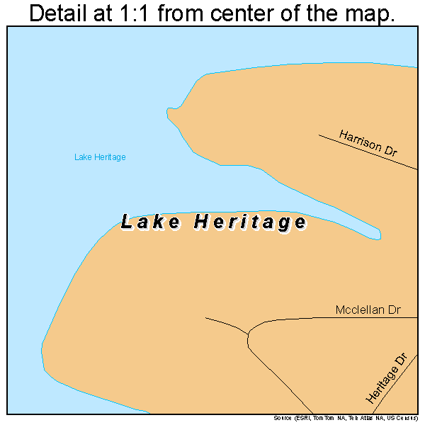 Lake Heritage, Pennsylvania road map detail