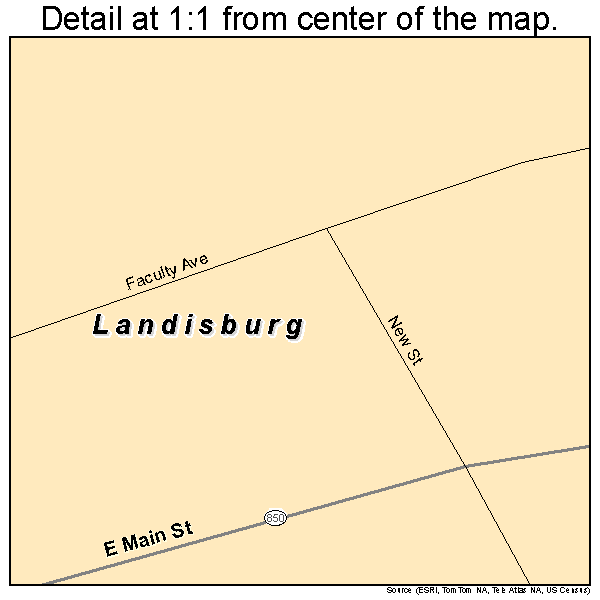 Landisburg, Pennsylvania road map detail