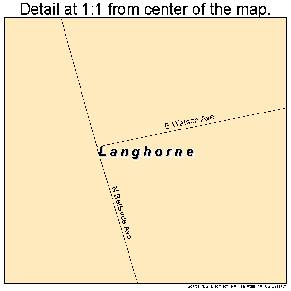 Langhorne, Pennsylvania road map detail