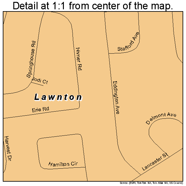 Lawnton, Pennsylvania road map detail