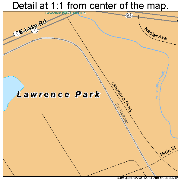 Lawrence Park, Pennsylvania road map detail