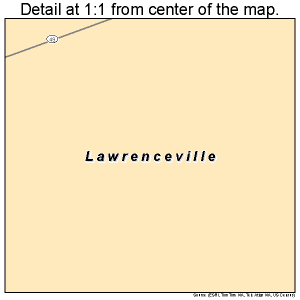 Lawrenceville, Pennsylvania road map detail