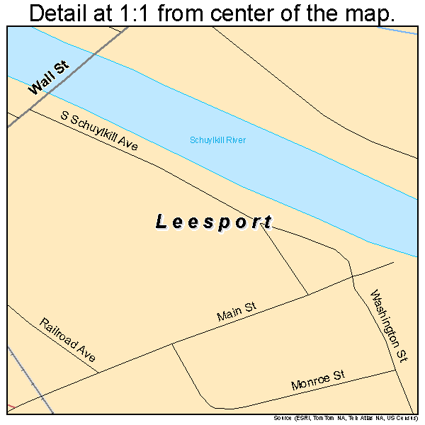 Leesport, Pennsylvania road map detail