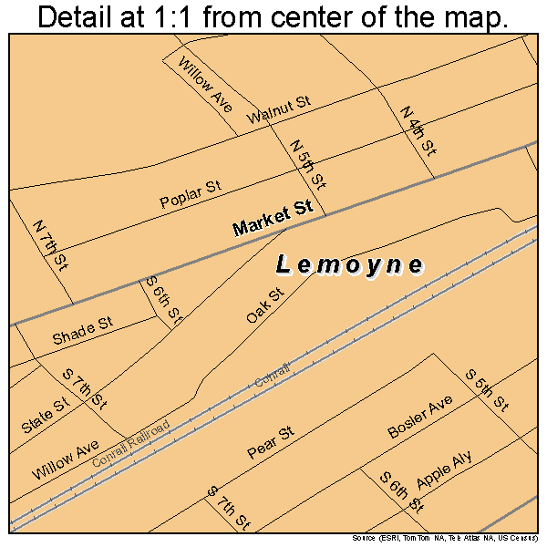Lemoyne, Pennsylvania road map detail