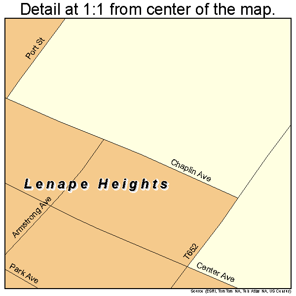Lenape Heights, Pennsylvania road map detail