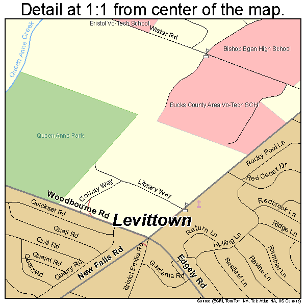 Levittown, Pennsylvania road map detail