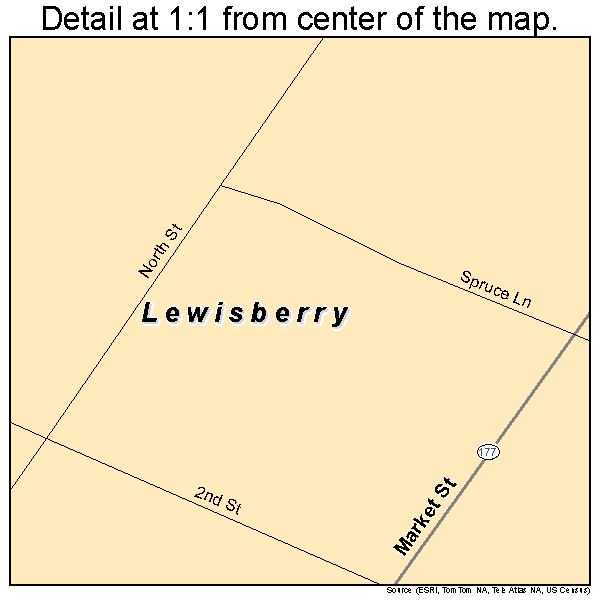 Lewisberry, Pennsylvania road map detail