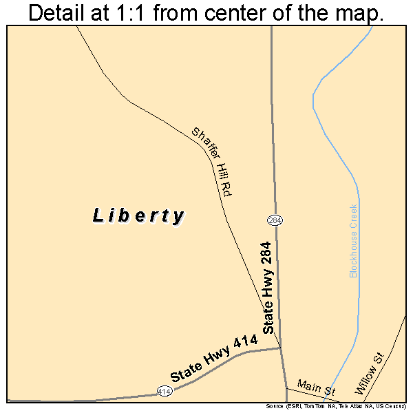 Liberty, Pennsylvania road map detail