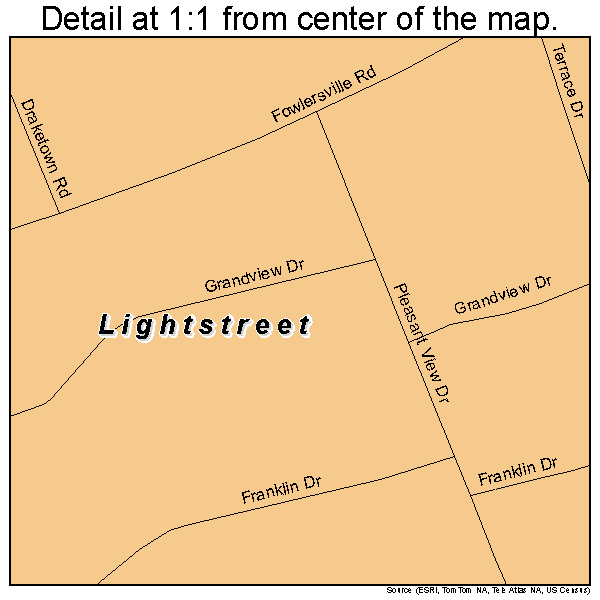 Lightstreet, Pennsylvania road map detail
