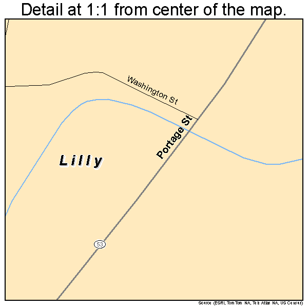 Lilly, Pennsylvania road map detail