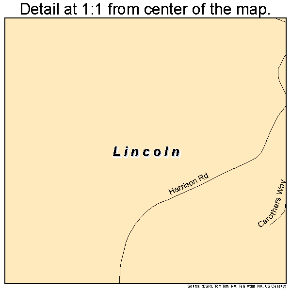 Lincoln, Pennsylvania road map detail