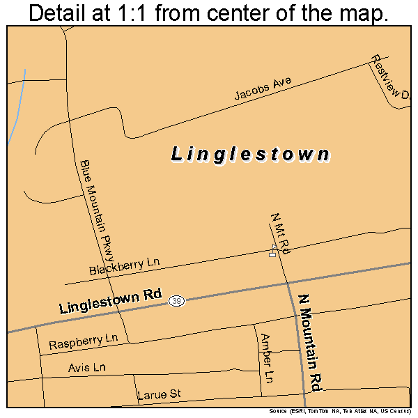Linglestown, Pennsylvania road map detail