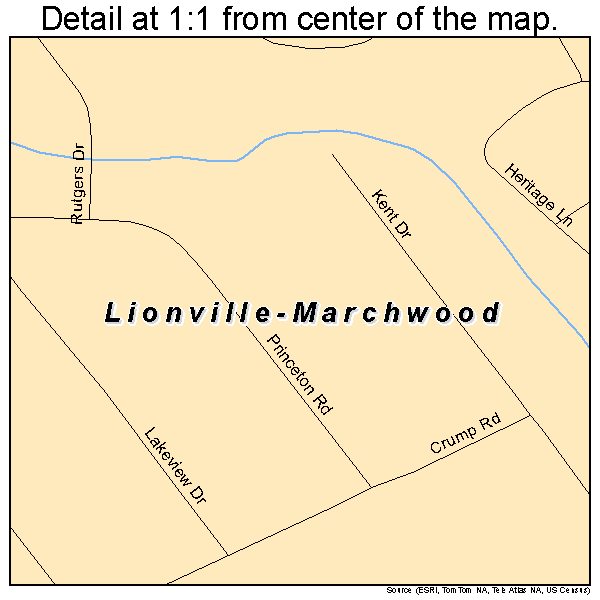 Lionville-Marchwood, Pennsylvania road map detail