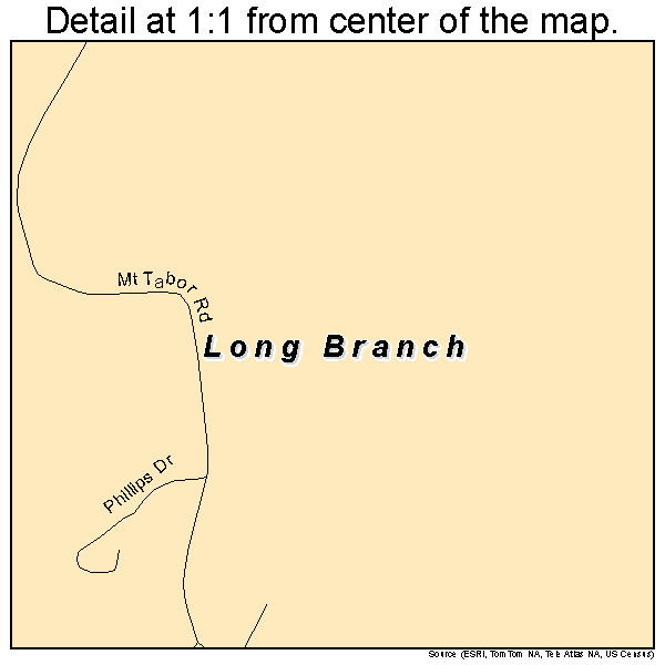 Long Branch, Pennsylvania road map detail