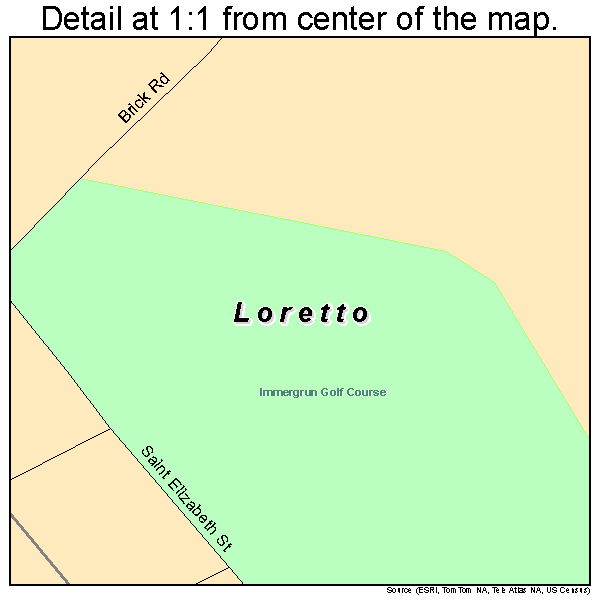 Loretto, Pennsylvania road map detail