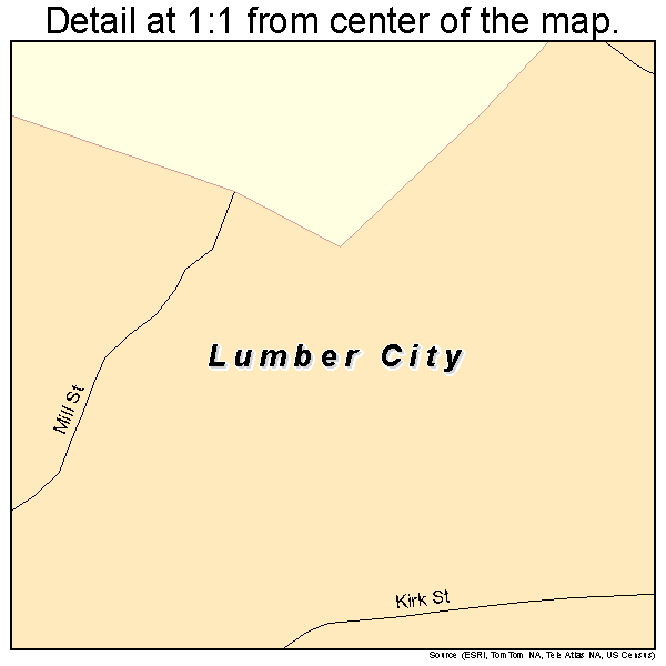 Lumber City, Pennsylvania road map detail