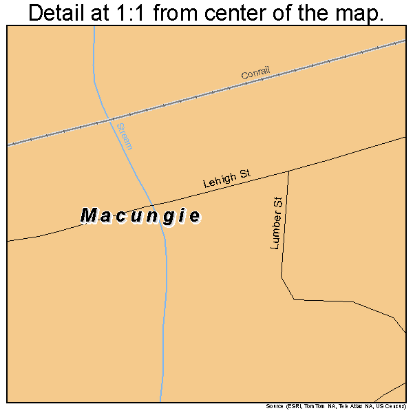 Macungie, Pennsylvania road map detail