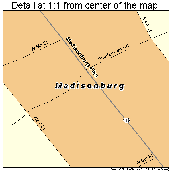 Madisonburg, Pennsylvania road map detail