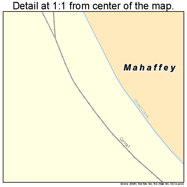 Mahaffey, Pennsylvania road map detail