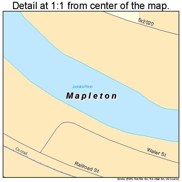 Mapleton, Pennsylvania road map detail