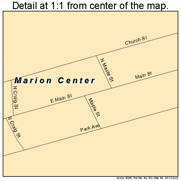 Marion Center, Pennsylvania road map detail