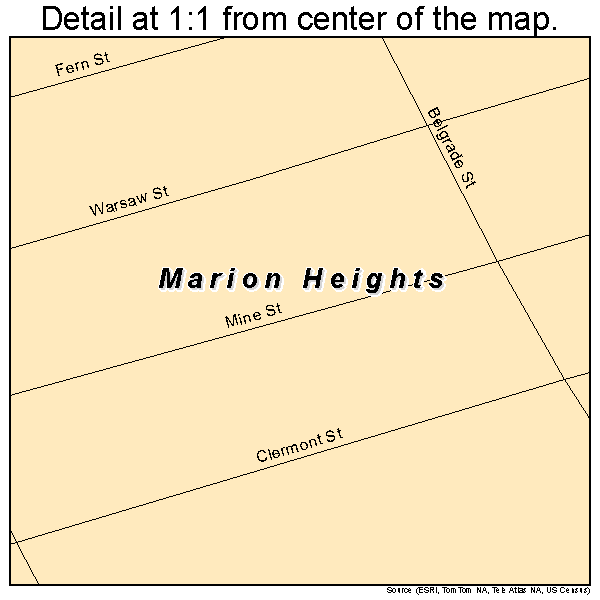 Marion Heights, Pennsylvania road map detail