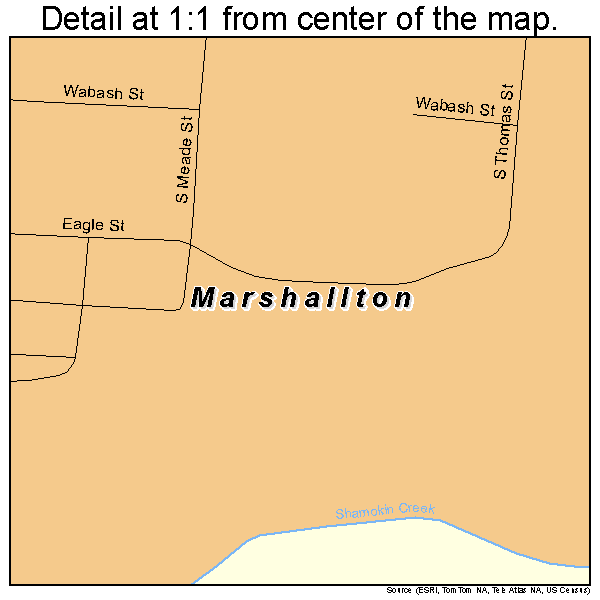 Marshallton, Pennsylvania road map detail