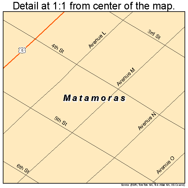 Matamoras, Pennsylvania road map detail