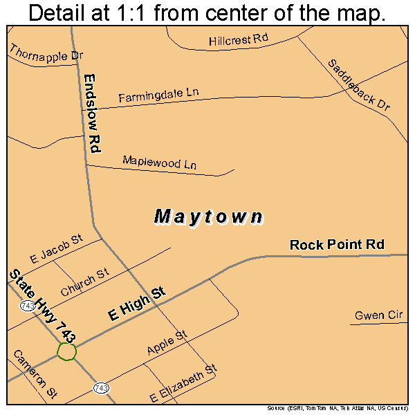 Maytown, Pennsylvania road map detail