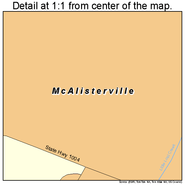 McAlisterville, Pennsylvania road map detail
