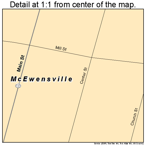 McEwensville, Pennsylvania road map detail