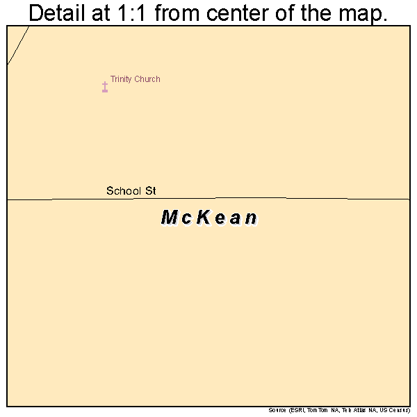 McKean, Pennsylvania road map detail
