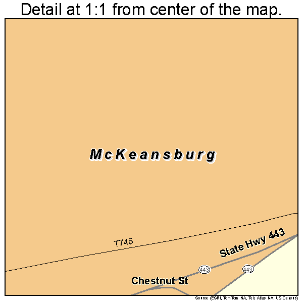 McKeansburg, Pennsylvania road map detail