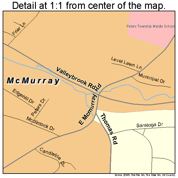 McMurray, Pennsylvania road map detail