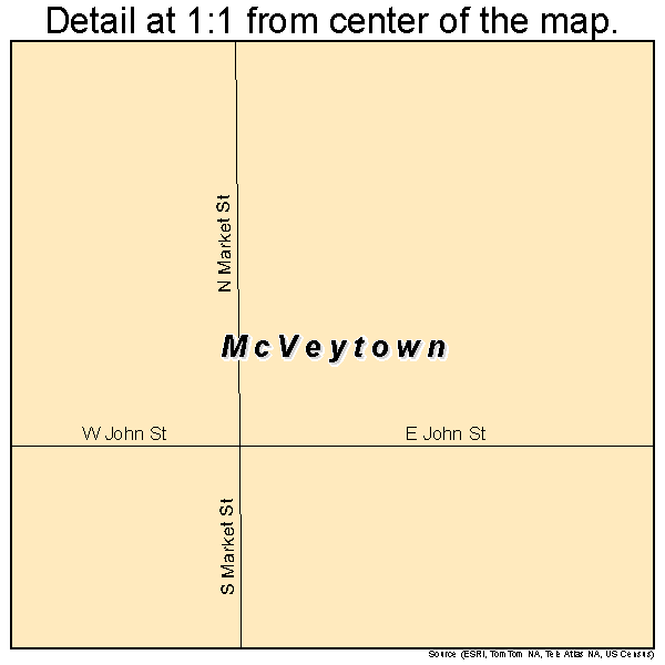 McVeytown, Pennsylvania road map detail
