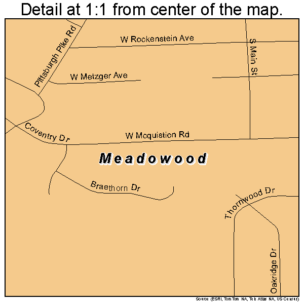Meadowood, Pennsylvania road map detail