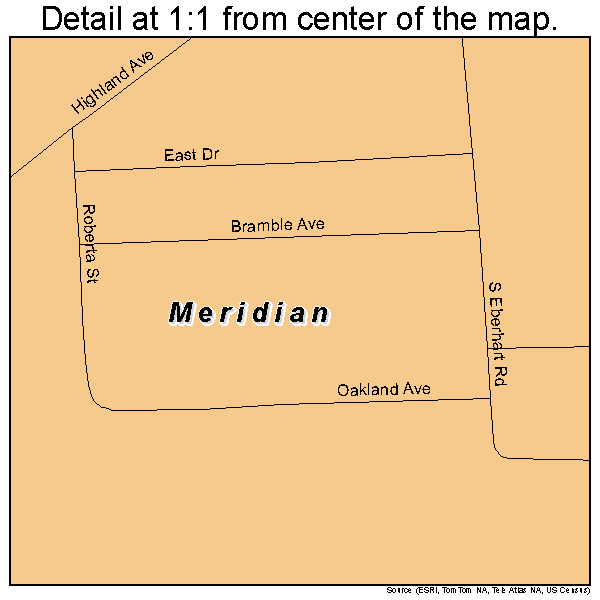 Meridian, Pennsylvania road map detail