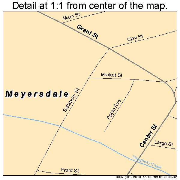 Meyersdale, Pennsylvania road map detail