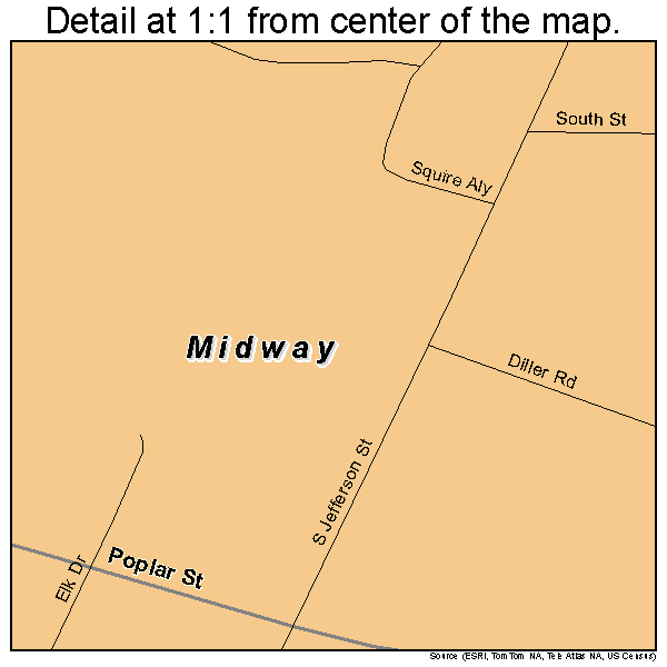 Midway, Pennsylvania road map detail