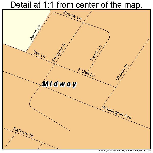 Midway, Pennsylvania road map detail