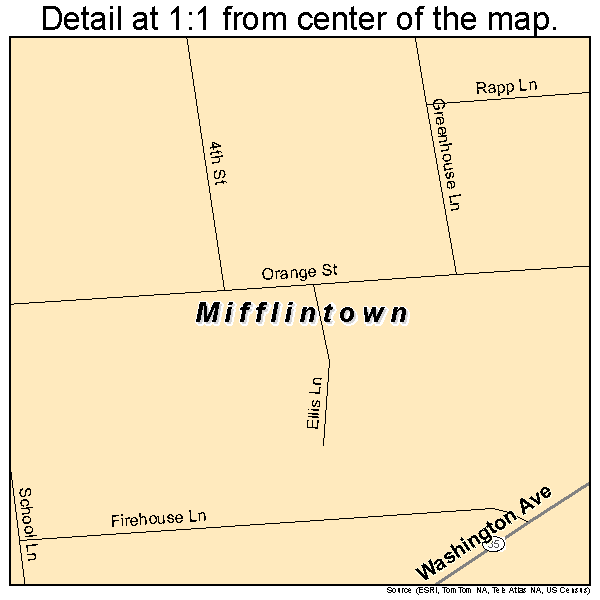 Mifflintown, Pennsylvania road map detail