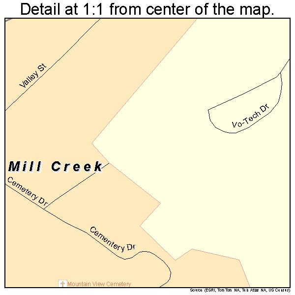 Mill Creek, Pennsylvania road map detail