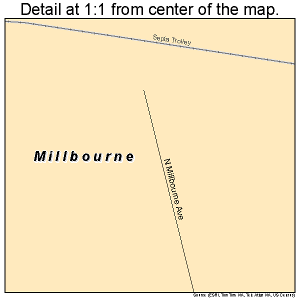 Millbourne, Pennsylvania road map detail
