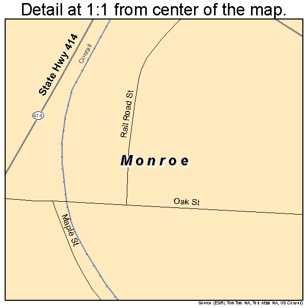 Monroe, Pennsylvania road map detail