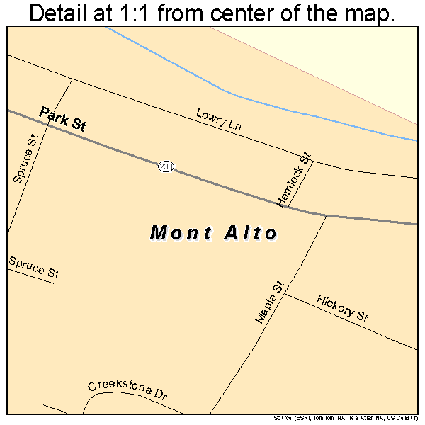 Mont Alto, Pennsylvania road map detail