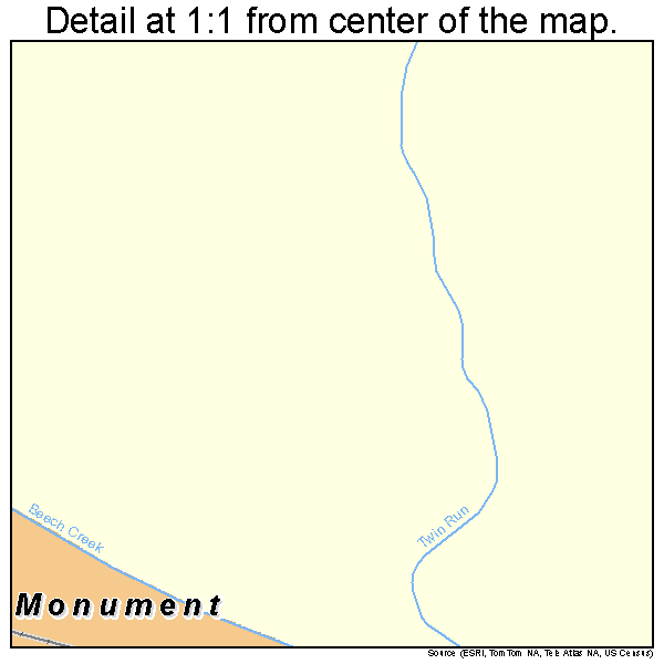 Monument, Pennsylvania road map detail