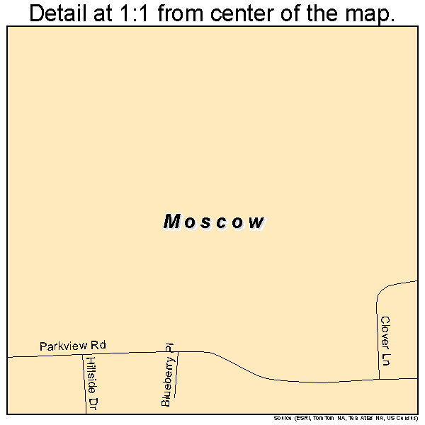 Moscow, Pennsylvania road map detail